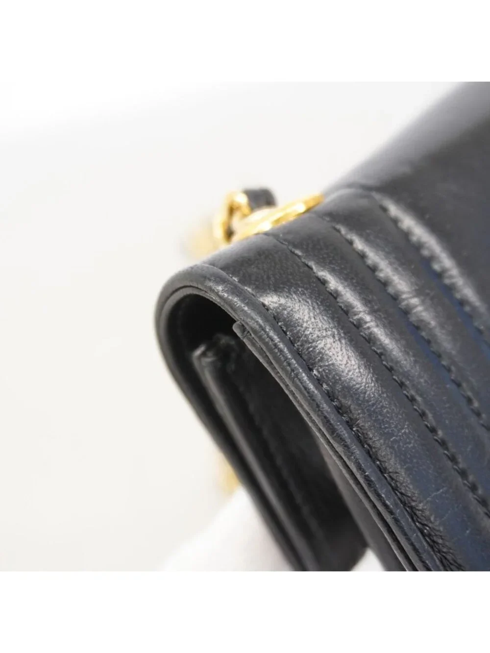 Chanel Shoulder Bag Lambskin Black Gold